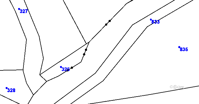 Parcela st. 122/2 v KÚ Štíty Hamerské, Katastrální mapa