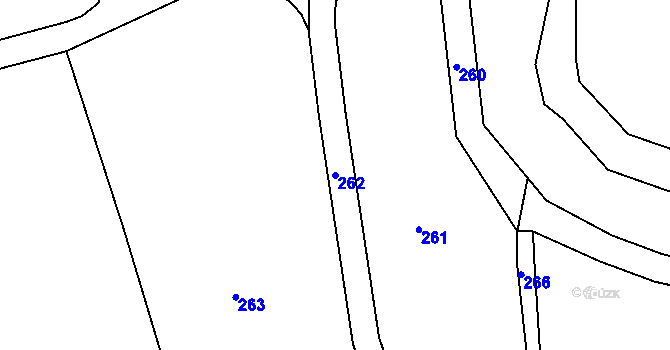 Parcela st. 262 v KÚ Štíty Hamerské, Katastrální mapa