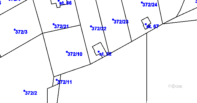 Parcela st. 52 v KÚ Studénka u Štoků, Katastrální mapa