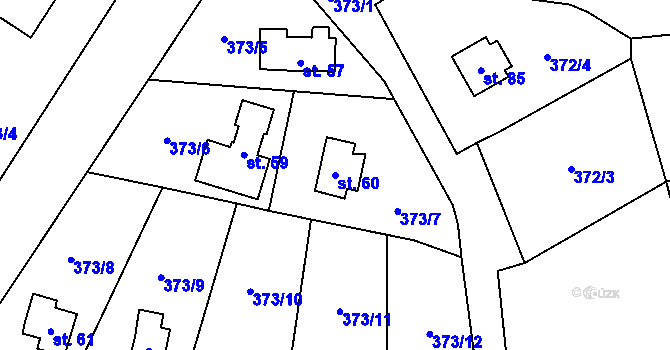 Parcela st. 60 v KÚ Studénka u Štoků, Katastrální mapa
