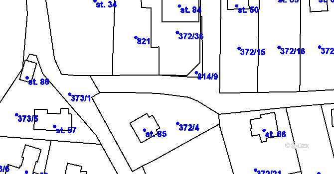Parcela st. 372/1 v KÚ Studénka u Štoků, Katastrální mapa