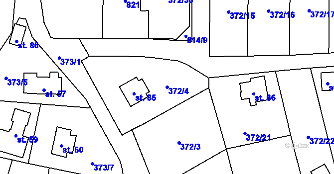 Parcela st. 372/4 v KÚ Studénka u Štoků, Katastrální mapa