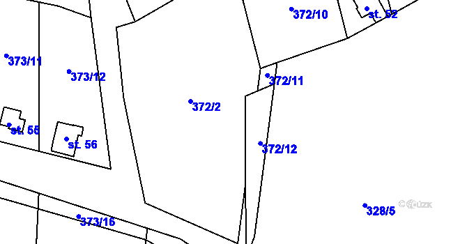Parcela st. 372/8 v KÚ Studénka u Štoků, Katastrální mapa