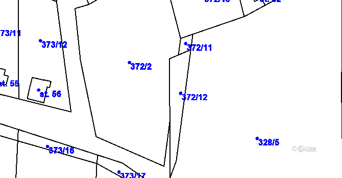 Parcela st. 372/9 v KÚ Studénka u Štoků, Katastrální mapa
