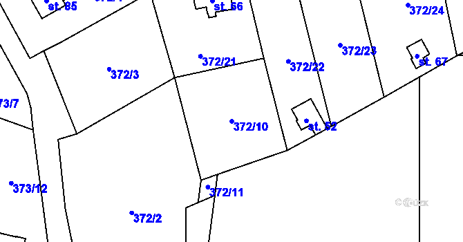 Parcela st. 372/10 v KÚ Studénka u Štoků, Katastrální mapa