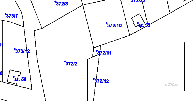 Parcela st. 372/11 v KÚ Studénka u Štoků, Katastrální mapa