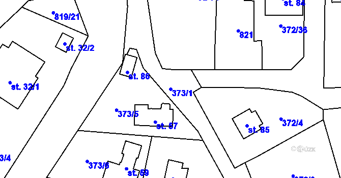 Parcela st. 373/1 v KÚ Studénka u Štoků, Katastrální mapa