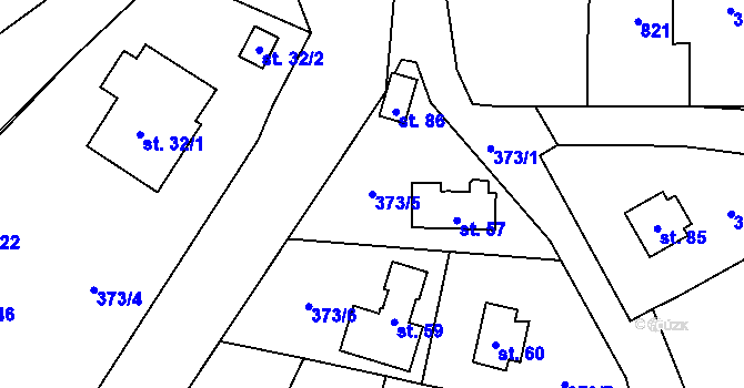 Parcela st. 373/5 v KÚ Studénka u Štoků, Katastrální mapa