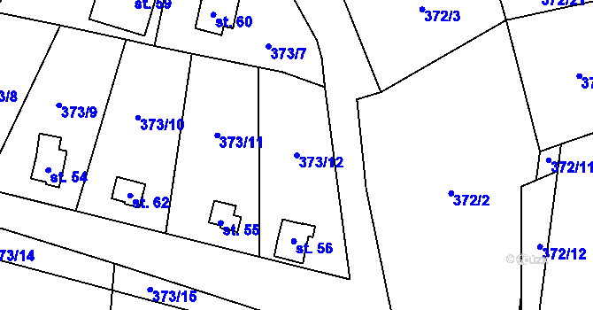 Parcela st. 373/12 v KÚ Studénka u Štoků, Katastrální mapa