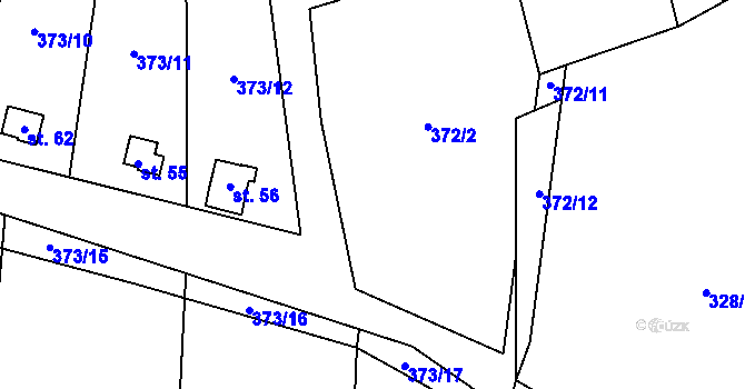 Parcela st. 373/13 v KÚ Studénka u Štoků, Katastrální mapa