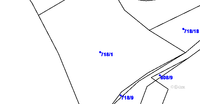 Parcela st. 718/1 v KÚ Studénka u Štoků, Katastrální mapa