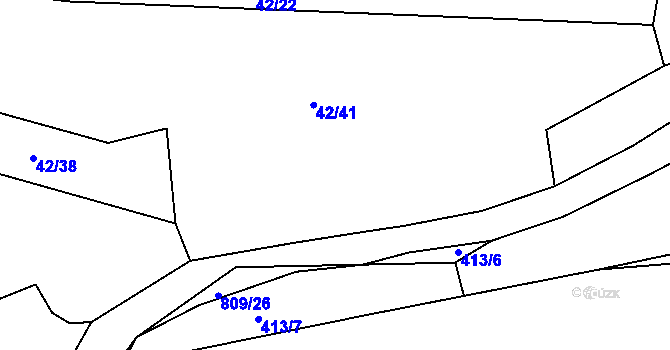 Parcela st. 42/40 v KÚ Studénka u Štoků, Katastrální mapa