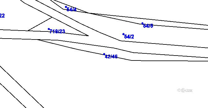 Parcela st. 42/46 v KÚ Studénka u Štoků, Katastrální mapa