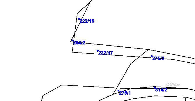 Parcela st. 222/17 v KÚ Studénka u Štoků, Katastrální mapa