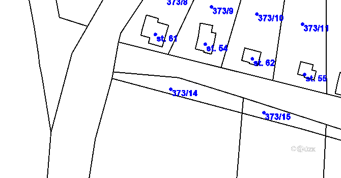 Parcela st. 373/14 v KÚ Studénka u Štoků, Katastrální mapa