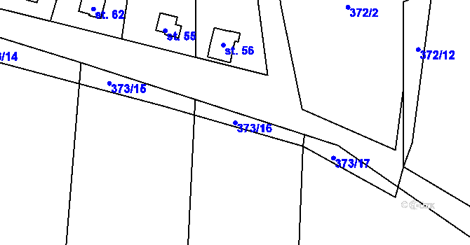 Parcela st. 373/16 v KÚ Studénka u Štoků, Katastrální mapa
