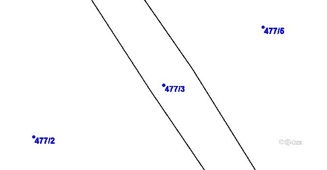Parcela st. 477/3 v KÚ Studénka u Štoků, Katastrální mapa
