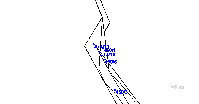 Parcela st. 477/14 v KÚ Studénka u Štoků, Katastrální mapa