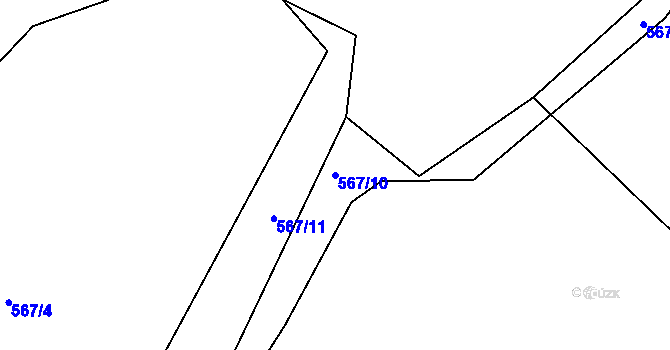 Parcela st. 567/10 v KÚ Studénka u Štoků, Katastrální mapa