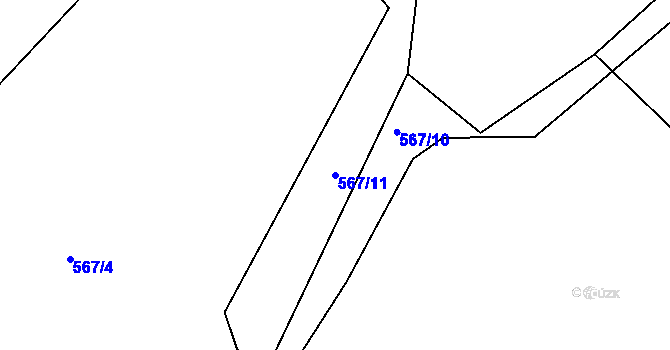 Parcela st. 567/11 v KÚ Studénka u Štoků, Katastrální mapa