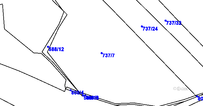 Parcela st. 737/7 v KÚ Studénka u Štoků, Katastrální mapa