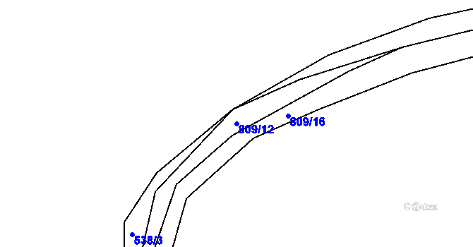 Parcela st. 809/12 v KÚ Studénka u Štoků, Katastrální mapa