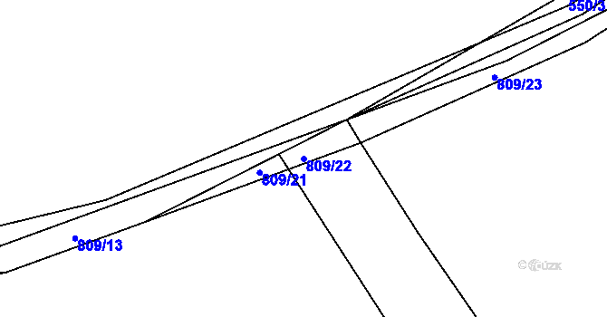 Parcela st. 809/22 v KÚ Studénka u Štoků, Katastrální mapa