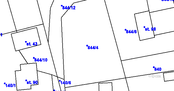 Parcela st. 844/4 v KÚ Studénka u Štoků, Katastrální mapa