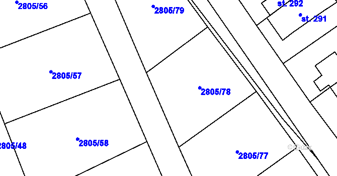 Parcela st. 343 v KÚ Štoky, Katastrální mapa