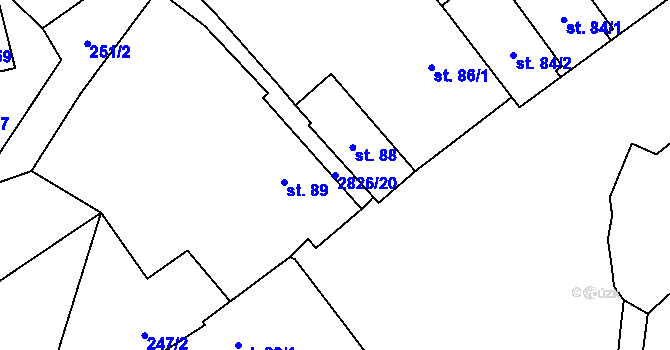 Parcela st. 2826/20 v KÚ Štoky, Katastrální mapa