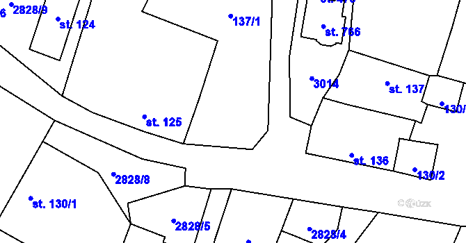 Parcela st. 2828/13 v KÚ Štoky, Katastrální mapa
