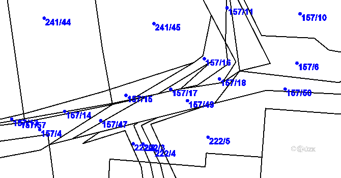 Parcela st. 157/17 v KÚ Štoky, Katastrální mapa
