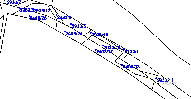 Parcela st. 2408/27 v KÚ Štoky, Katastrální mapa