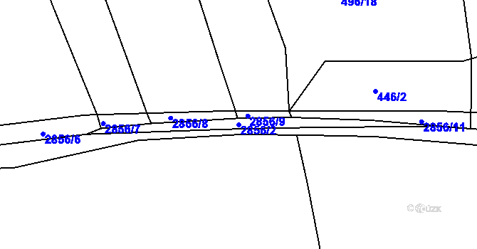 Parcela st. 2856/2 v KÚ Štoky, Katastrální mapa