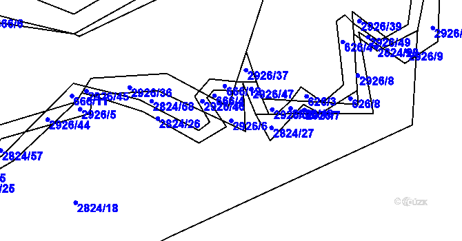 Parcela st. 2926/6 v KÚ Štoky, Katastrální mapa