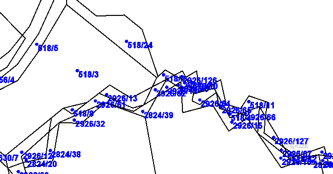 Parcela st. 2926/14 v KÚ Štoky, Katastrální mapa