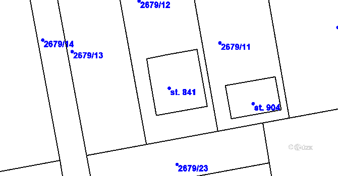 Parcela st. 841 v KÚ Štoky, Katastrální mapa