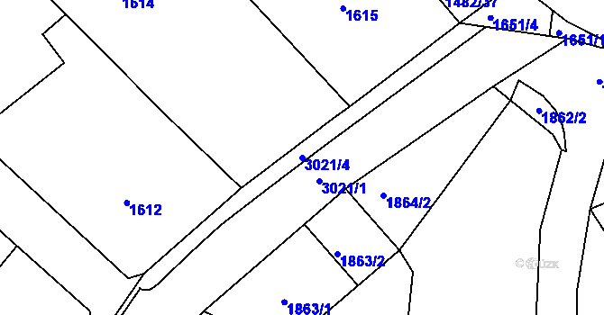 Parcela st. 3021/4 v KÚ Štramberk, Katastrální mapa