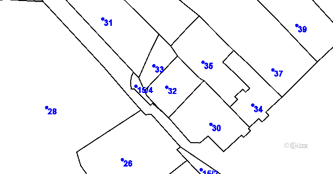 Parcela st. 32 v KÚ Štramberk, Katastrální mapa