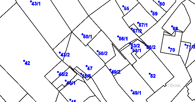 Parcela st. 50/2 v KÚ Štramberk, Katastrální mapa