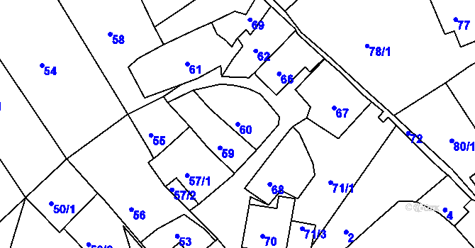 Parcela st. 60 v KÚ Štramberk, Katastrální mapa