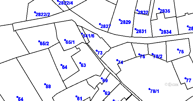 Parcela st. 73 v KÚ Štramberk, Katastrální mapa