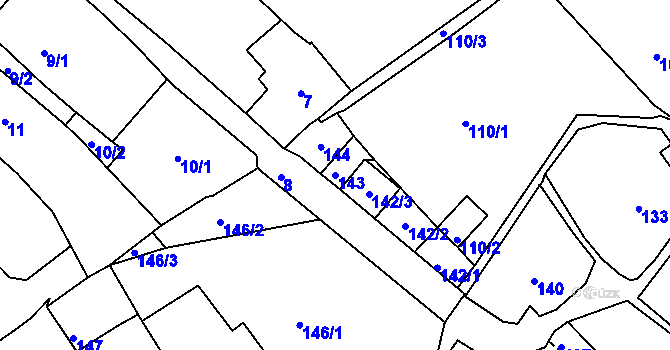 Parcela st. 143 v KÚ Štramberk, Katastrální mapa