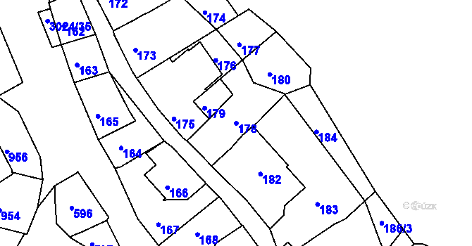 Parcela st. 178 v KÚ Štramberk, Katastrální mapa