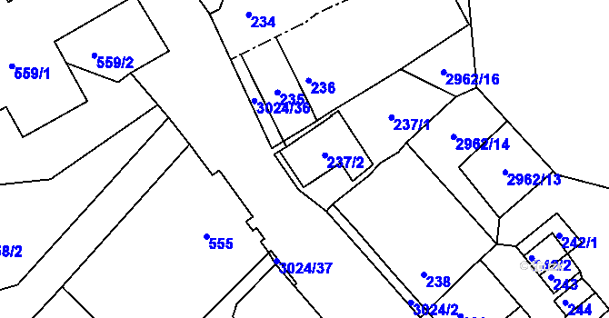 Parcela st. 237 v KÚ Štramberk, Katastrální mapa