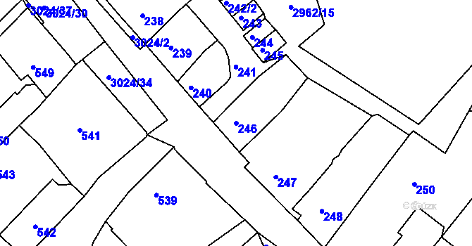 Parcela st. 246 v KÚ Štramberk, Katastrální mapa