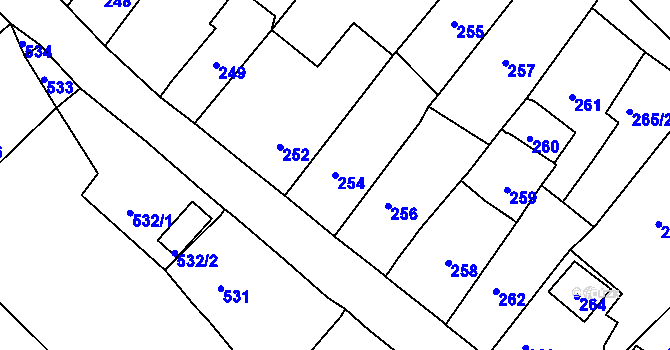 Parcela st. 254 v KÚ Štramberk, Katastrální mapa