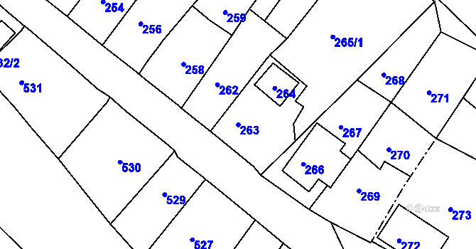 Parcela st. 263 v KÚ Štramberk, Katastrální mapa