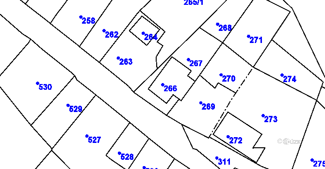 Parcela st. 266 v KÚ Štramberk, Katastrální mapa