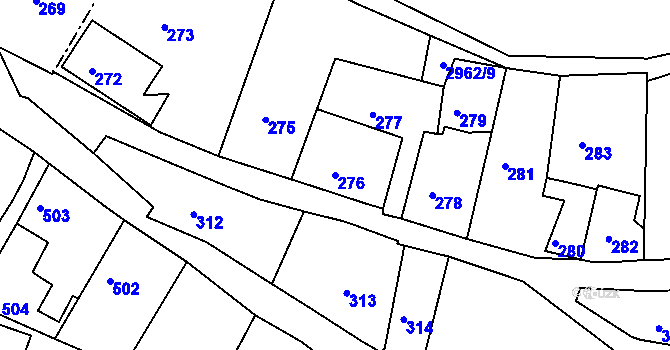 Parcela st. 276 v KÚ Štramberk, Katastrální mapa